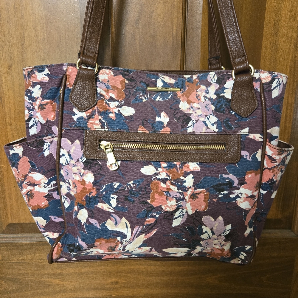 Jaclyn Smith Floral Print on a Purple Shoulder Bag